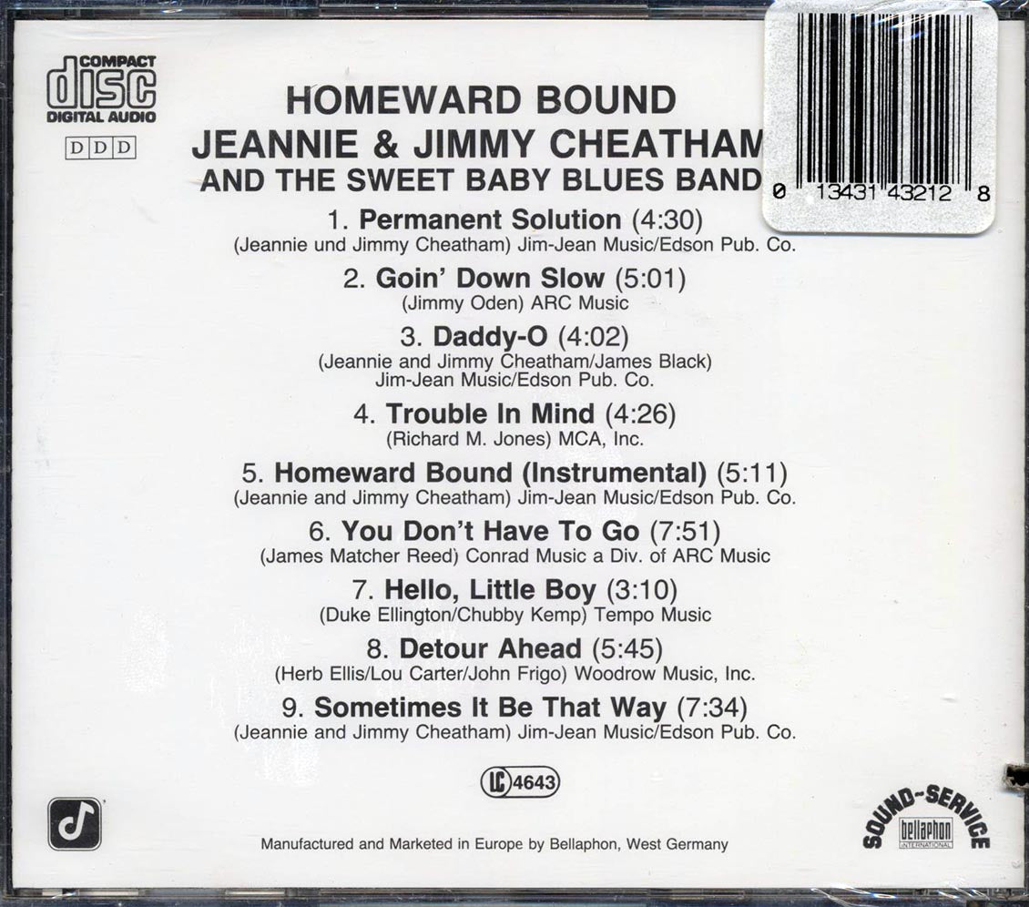 Jeannie & Jimmy Cheatham - Homeward Bound (marked/ltd stock) Music CD