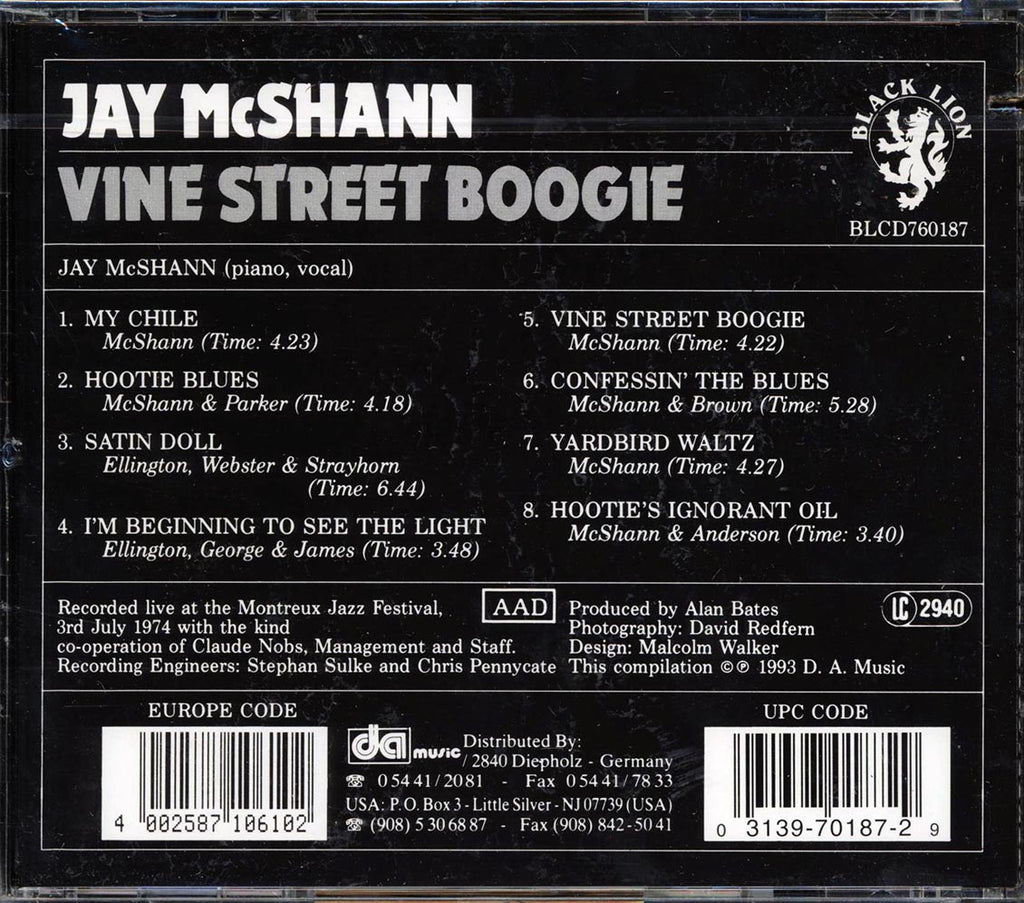 Jay McShann - Vine Street Boogie (marked/ltd stock) Music CD