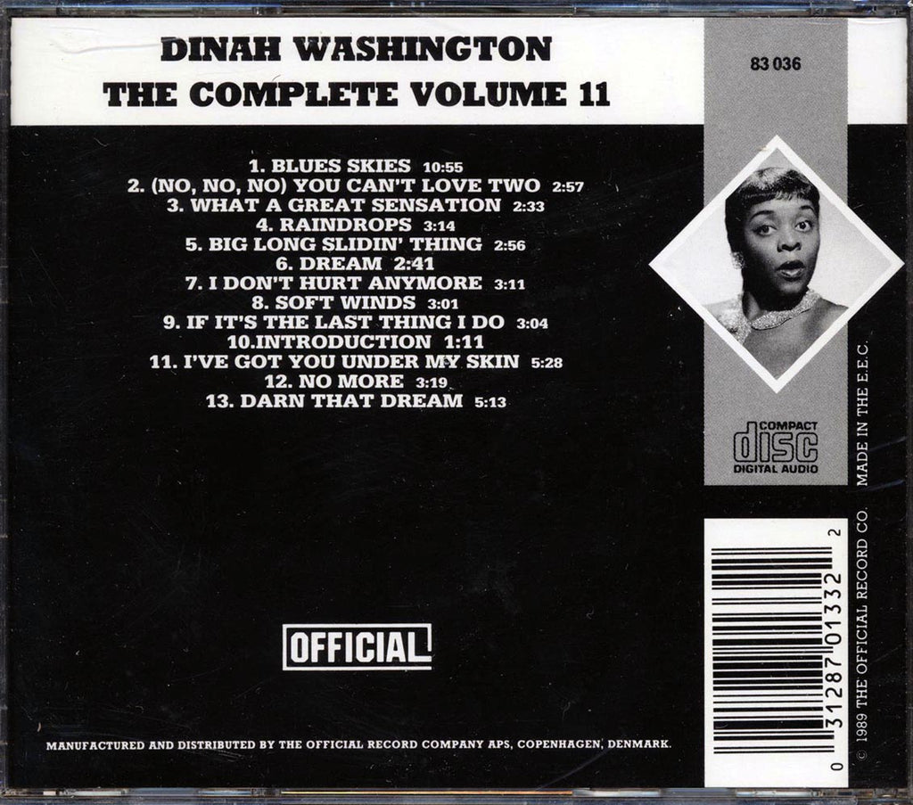 Dinah Washington - The Complete Dinah Washingon Volume 11: 1954 Music CD