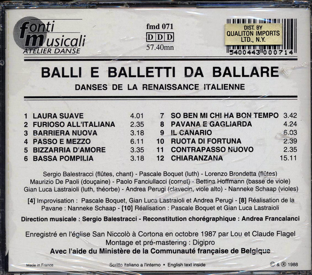 Various - Balli E Balletti Da Ballare: Danses De La Renaissance Italeinne Music CD