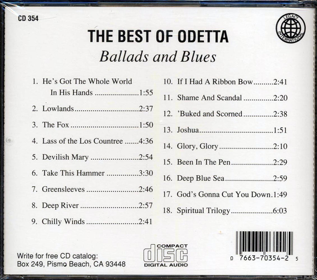 Odetta - The Best Of Odetta: Ballads And Blues Music CD