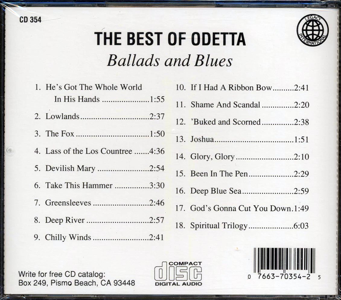 Odetta - The Best Of Odetta: Ballads And Blues Music CD