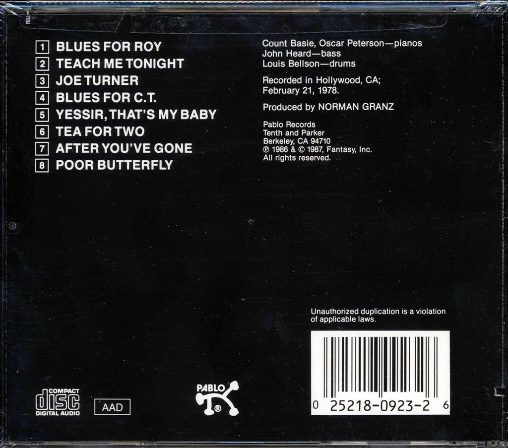 Count Basie, Oscar Peterson - Yessir, That's My Baby (marked/ltd stock) Music CD