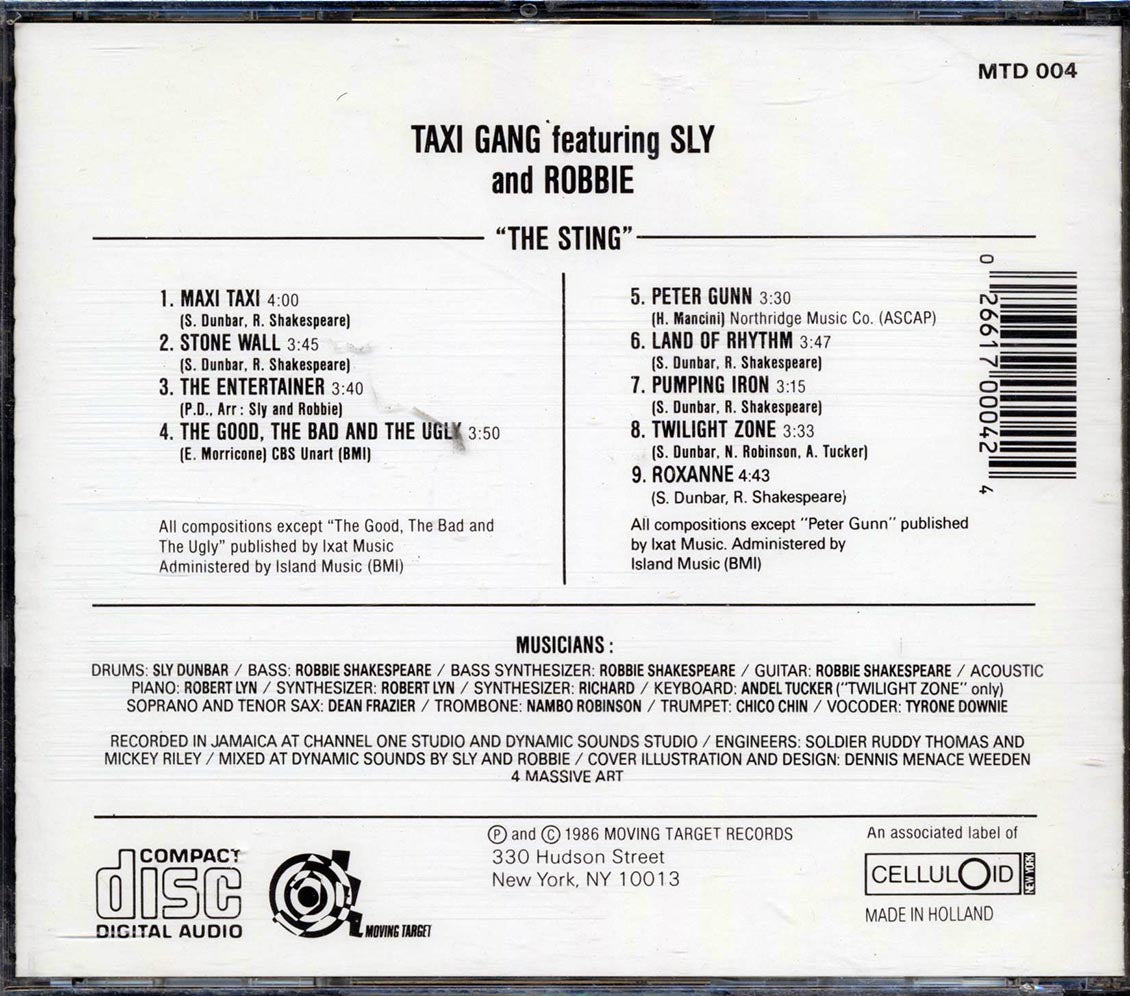 The Taxi Gang, Sly & Robbie - The Sting Music CD