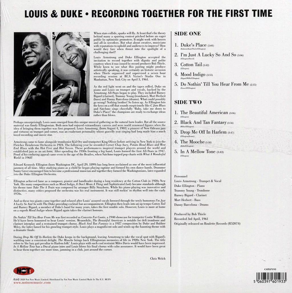 Louis Armstrong, Duke Ellington - Recording Together For The First Time (180g) Vinyl Record