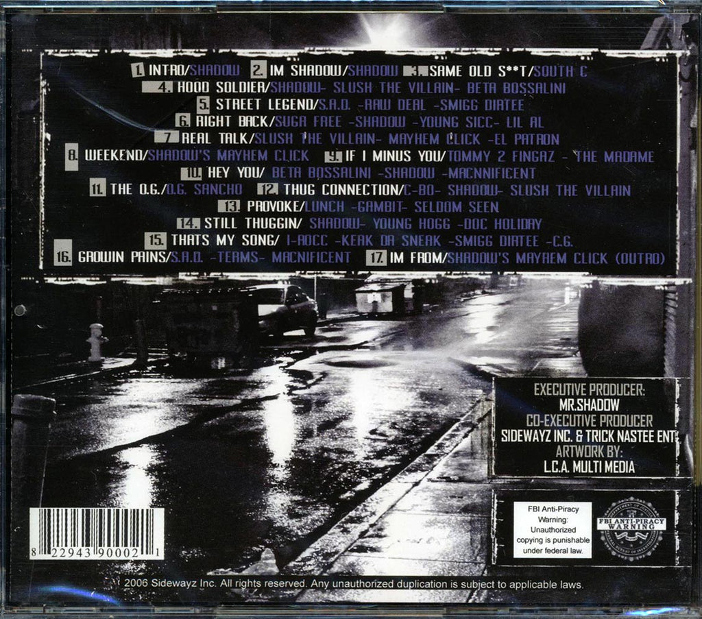 Mr. Shadow, South C, Slush The Villain, Etc. - Mr. Shadow's Thug Connection Music CD