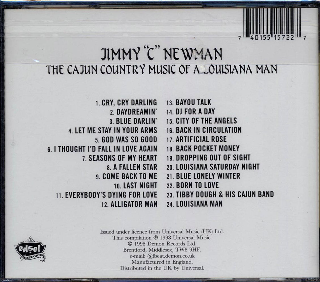 Jimmy C Newman - The Cajun Country Music Of A Louisiana Man (24 tracks) Music CD