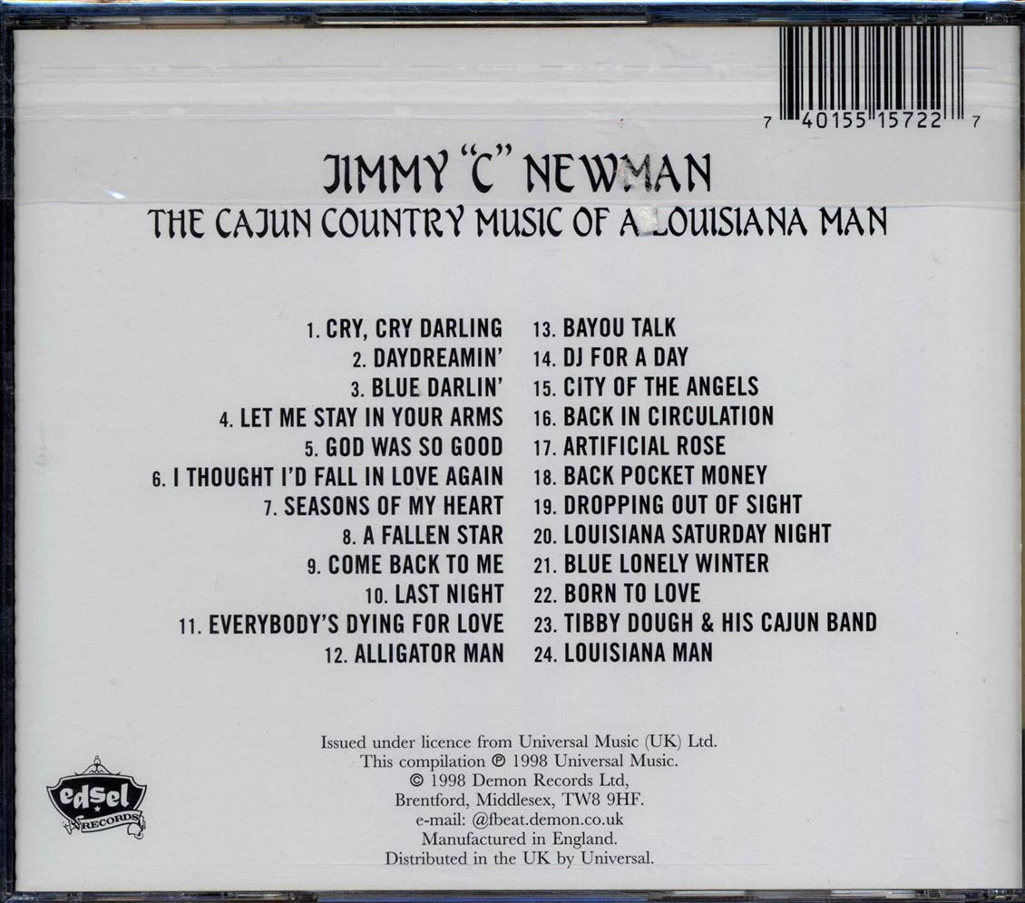 Jimmy C Newman - The Cajun Country Music Of A Louisiana Man (24 tracks) Music CD