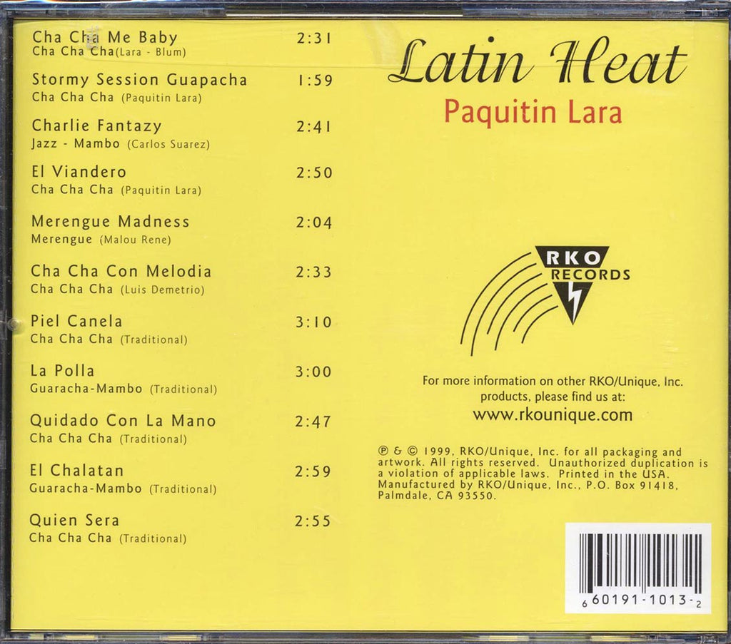 Paquitin Lara - Latin Heat Music CD