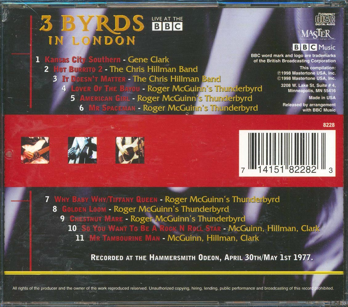 McGuinn Hillman Clark - 3 Byrds In London Music CD