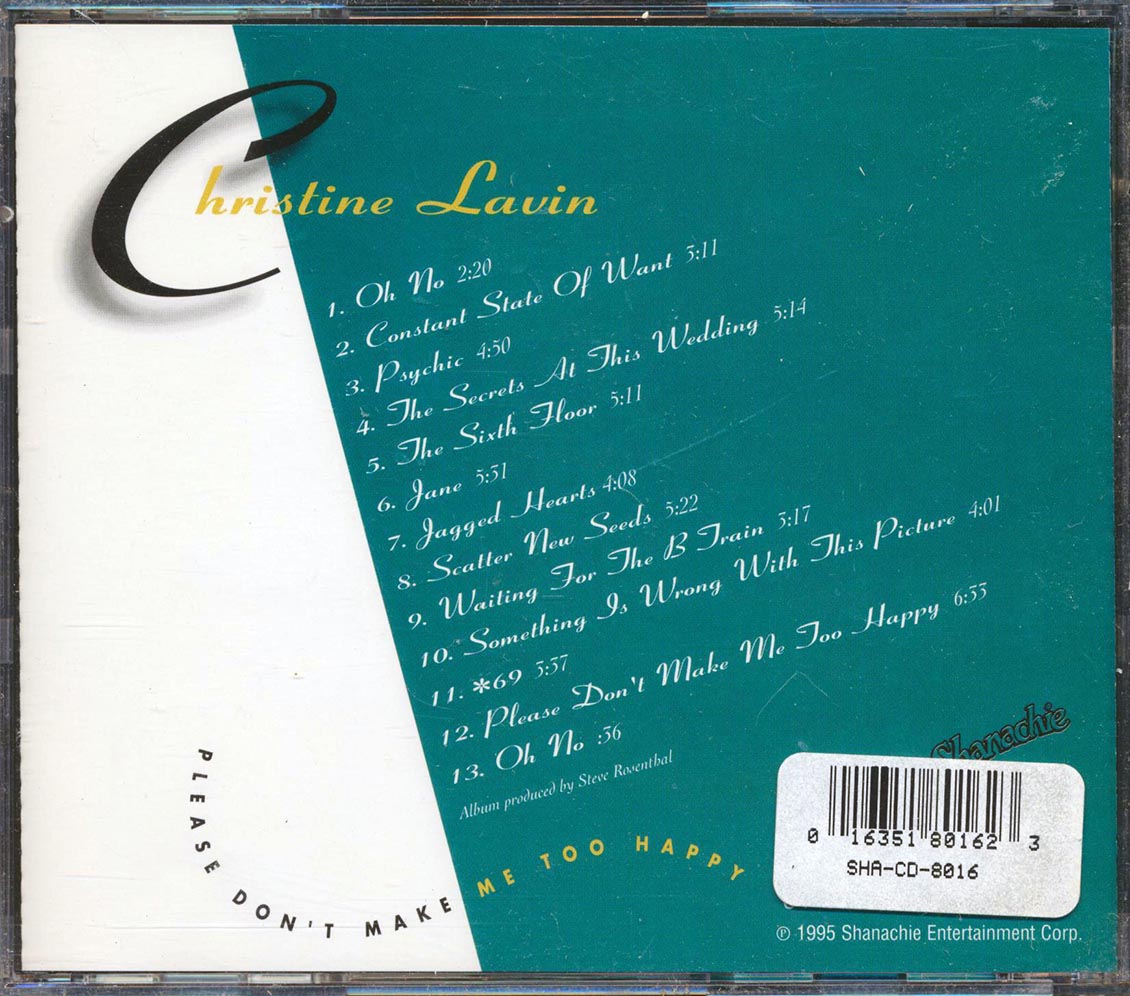 Christine Lavin - Please Don't Make Me Too Happy Music CD