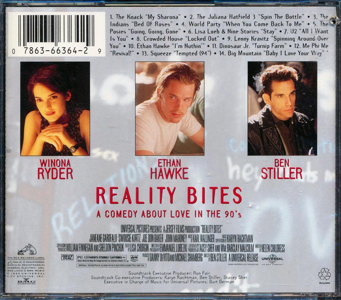 Knack, The Juliana Hatfield 3, The Indians, Etc. - Reality Bites: Original Motion Picture Soundtrack Music CD