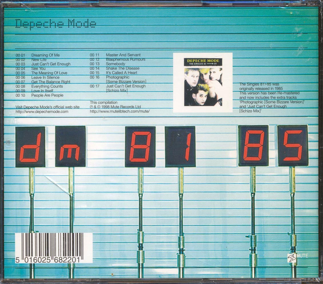 Depeche Mode - The Singles 81 85 Music CD