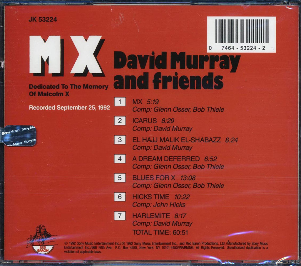 David Murray & Friends - MX: Dedicated To The Memory Of Malcolm X (marked/ltd stock) Music CD