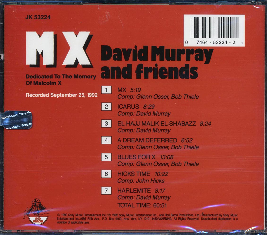David Murray & Friends - MX: Dedicated To The Memory Of Malcolm X (marked/ltd stock) Music CD