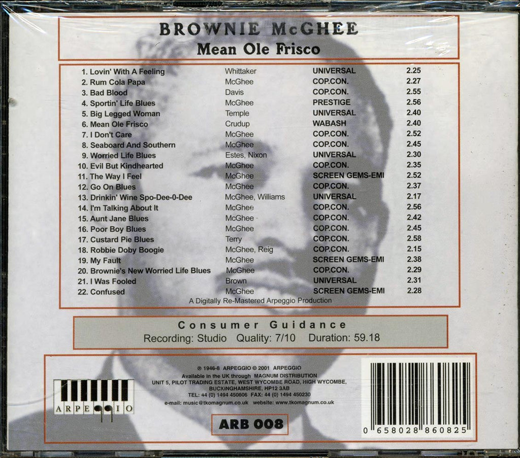 Brownie McGhee - Mean Ole Frisco Music CD