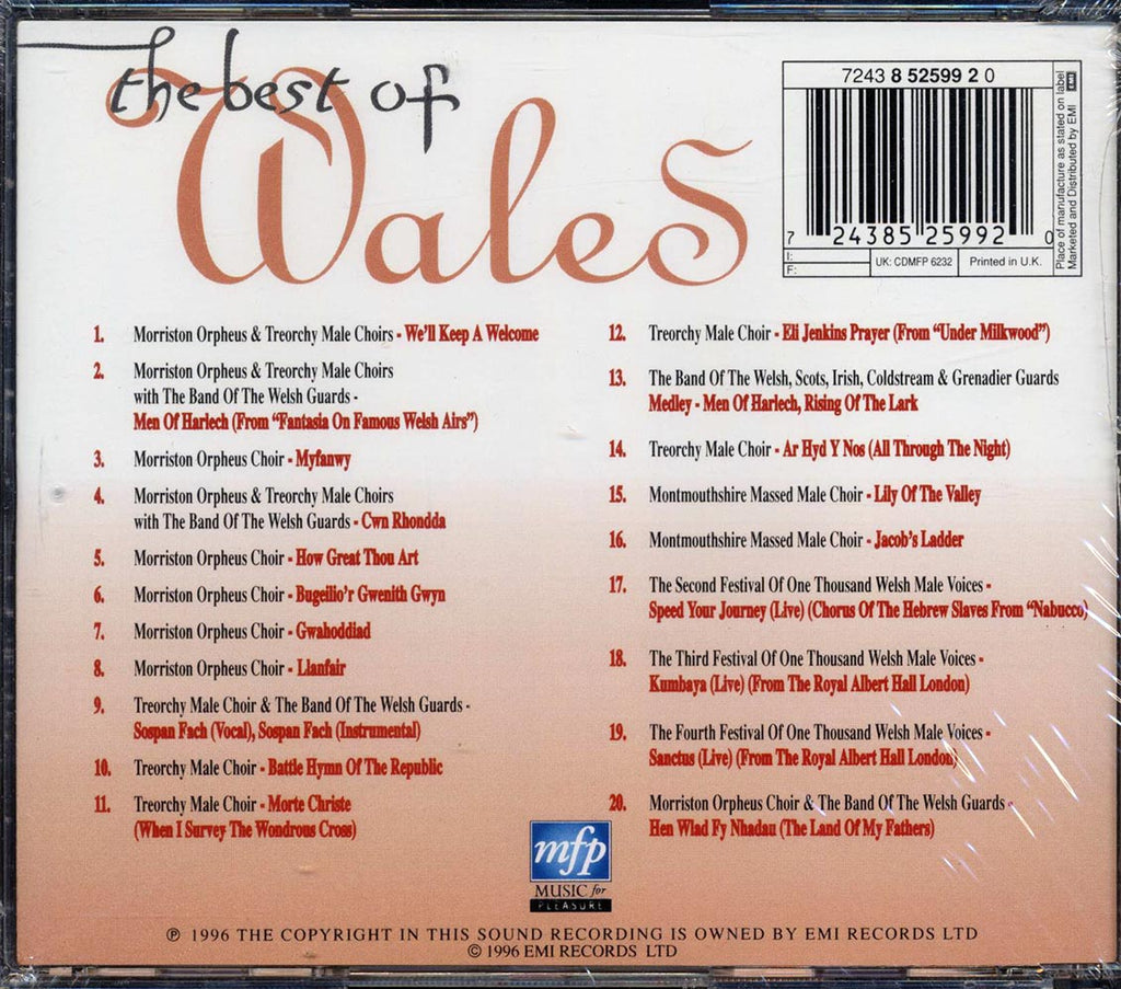 The Morriston Orpheus Choir, Treorchy Male Choir, Etc. - The Best Of Wales Music CD