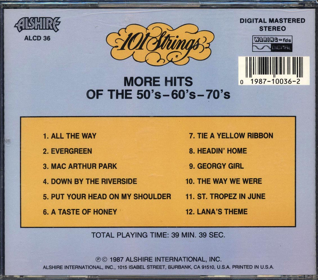 101 Strings - More Hits Of The 50s, 60s, 70s Music CD