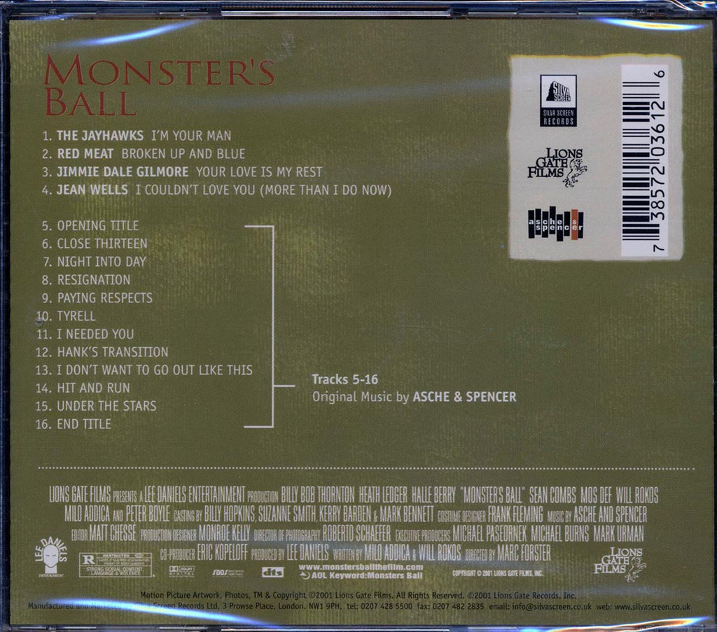 Asche & Spencer - Monster's Ball: Original Motion Picture Soundtrack Music CD