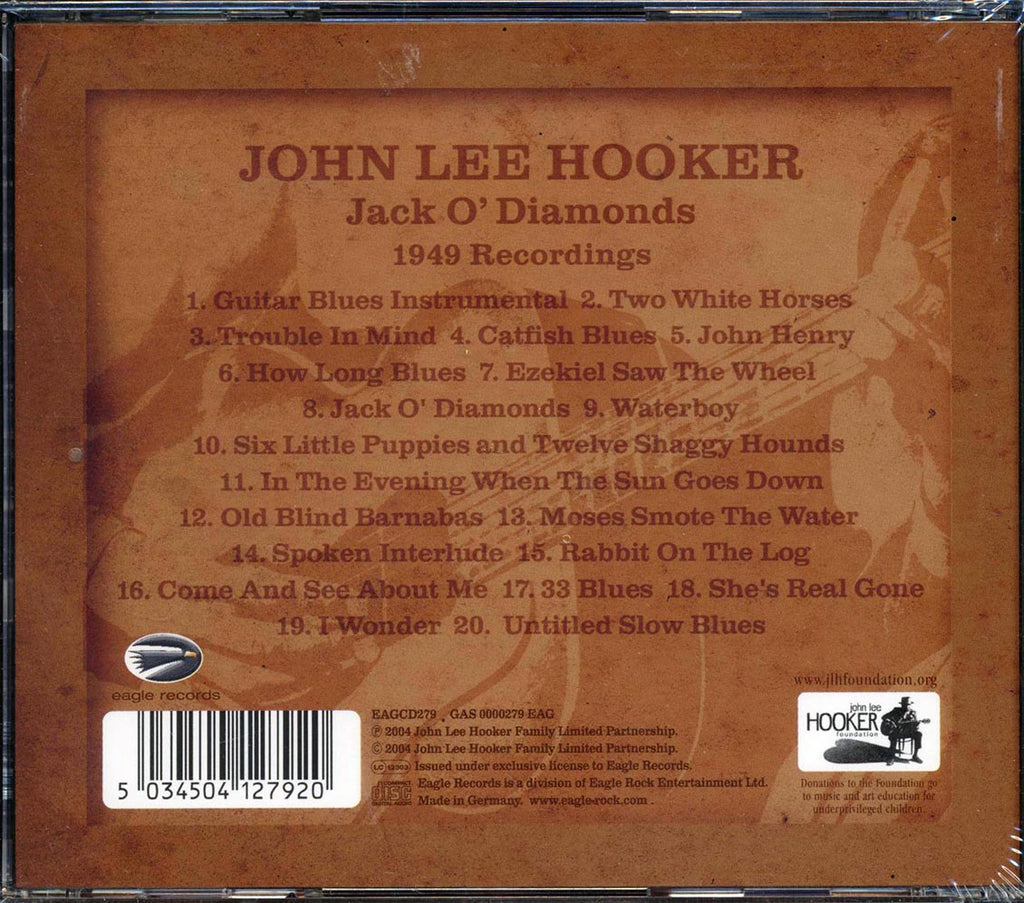 John Lee Hooker - Jack O'Diamonds 1949 Recordings Music CD