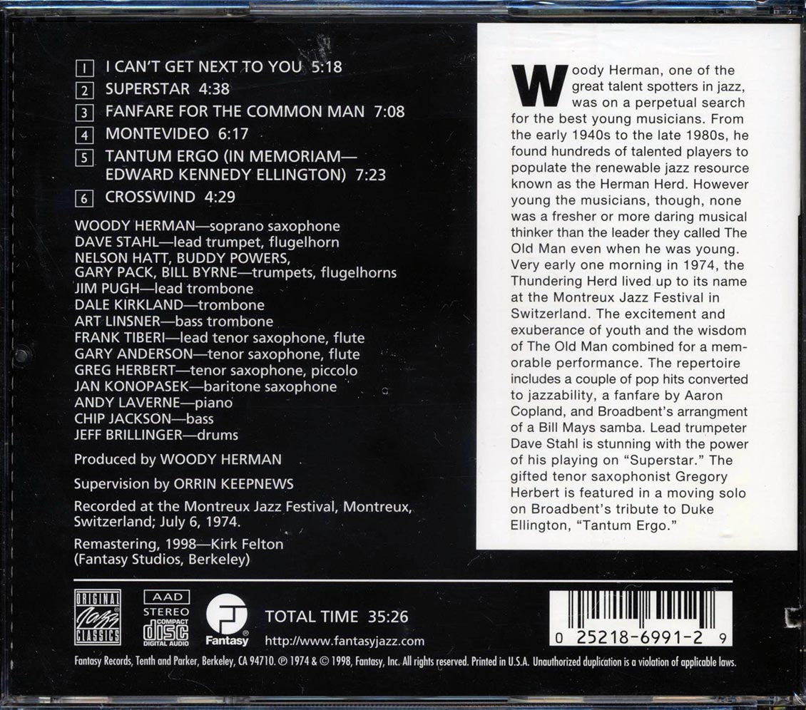 Woody Herman - Herd At Montreux (marked/ltd stock) Music CD