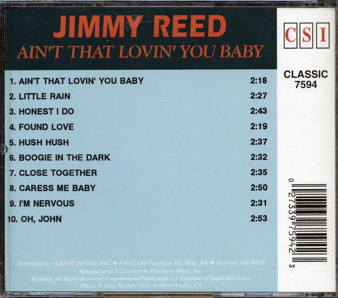 Jimmy Reed - Ain't That Lovin' You Baby Music CD