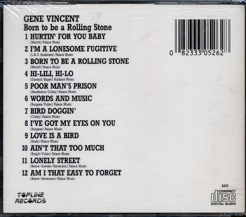 Gene Vincent - Born To Be A Rolling Stone Music CD