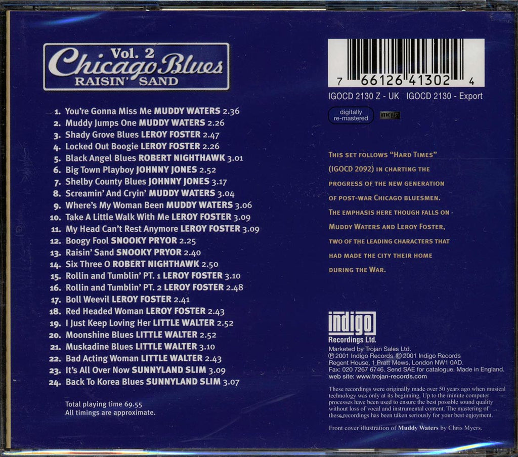 Muddy Waters, Leroy Foster, Johnny Jones, Etc. - Chicago Blues Volume 2: Raisin' Sand (24 tracks) Music CD