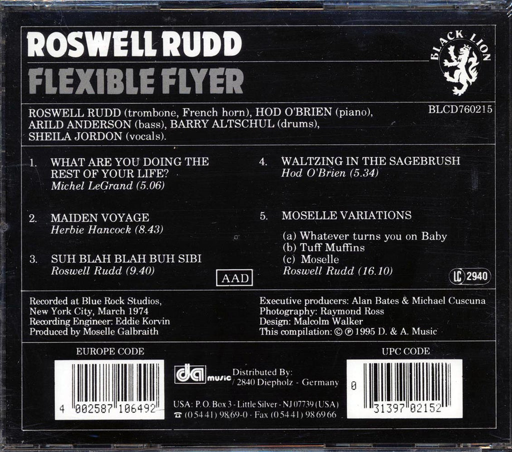 Roswell Rudd - Flexible Flyer Music CD