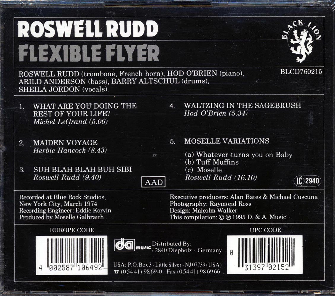 Roswell Rudd - Flexible Flyer Music CD