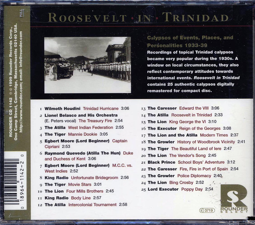 The Atilla, The Tiger, Egbert Moore, Etc. - Roosevelt In Trinidad: Calypsos Of Events, Places And Personalities 1933-1939 (marked/ltd stock) Music CD