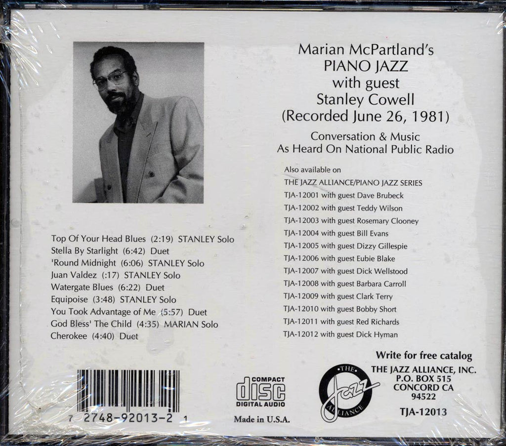 Marian McPartland, Stanley Cowell - Piano Jazz Music CD