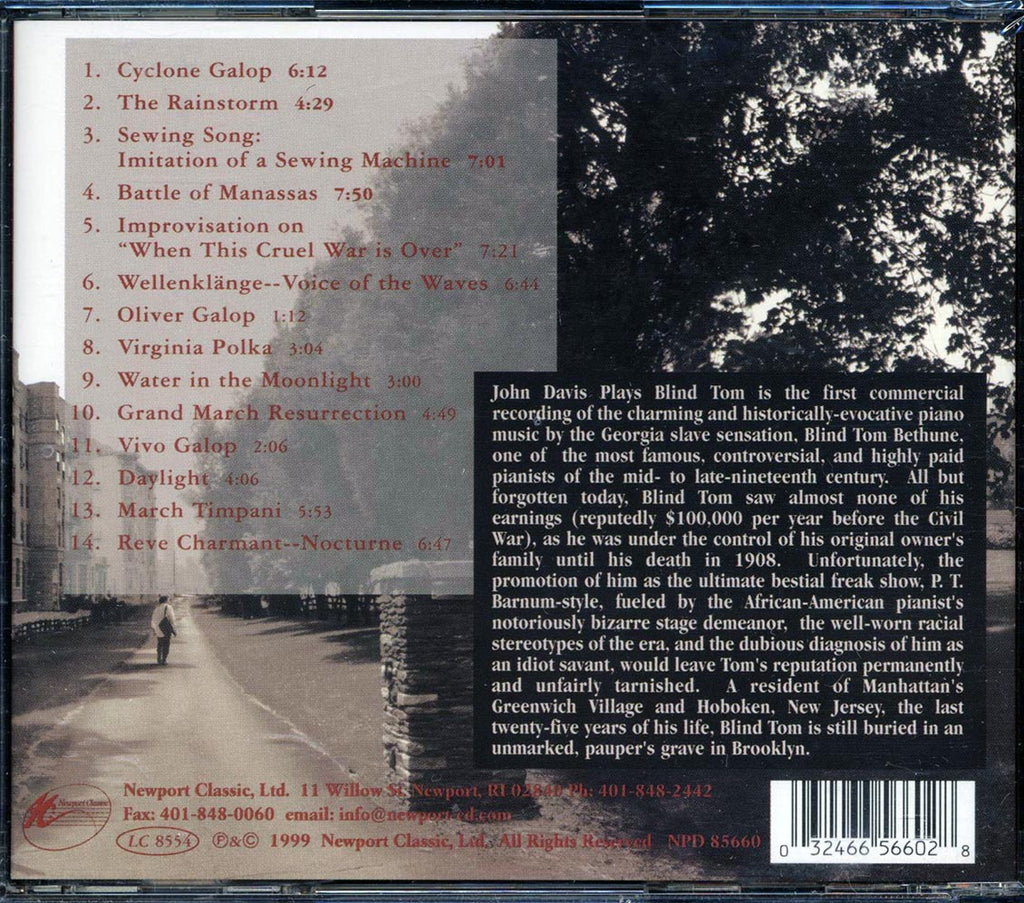 John Davis - John Davis Plays Blind Tom Music CD