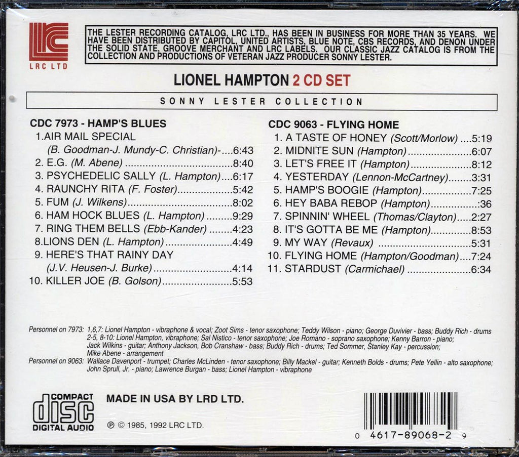 Lionel Hampton - Hamp's Blues + Flying Home (2 albums on 2 CDs) (21 tracks) (2xCD) Music CD