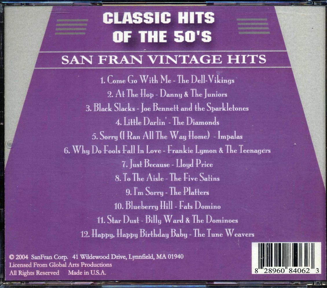 The Dell-Vikings, Danny & The Juniors, The Diamonds, Etc. - Classic Hits Of The 50's Music CD