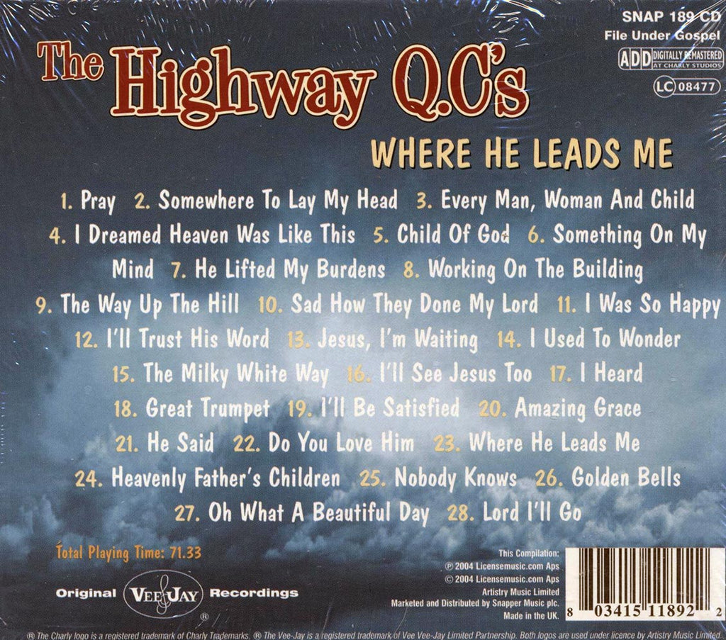 The Highway QC's - Where He Leads Me (28 tracks) Music CD