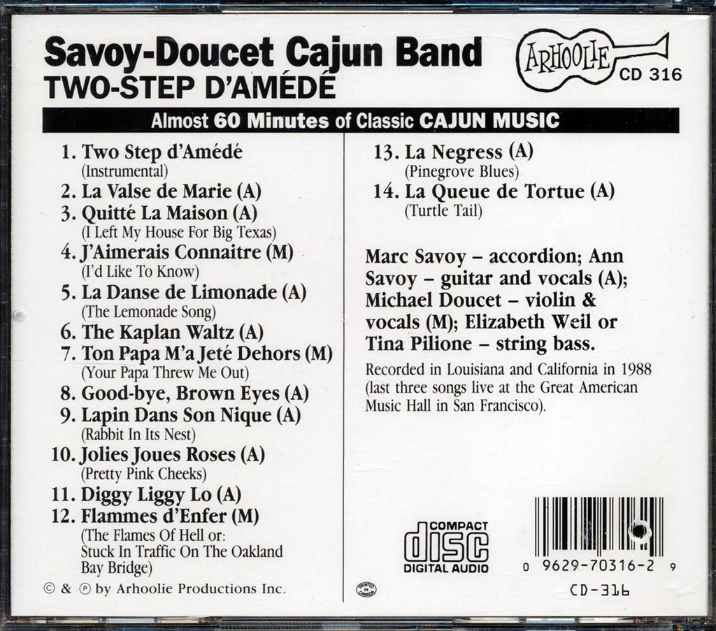Savoy-Doucet Cajun Band - Two-Step D'Amede Music CD