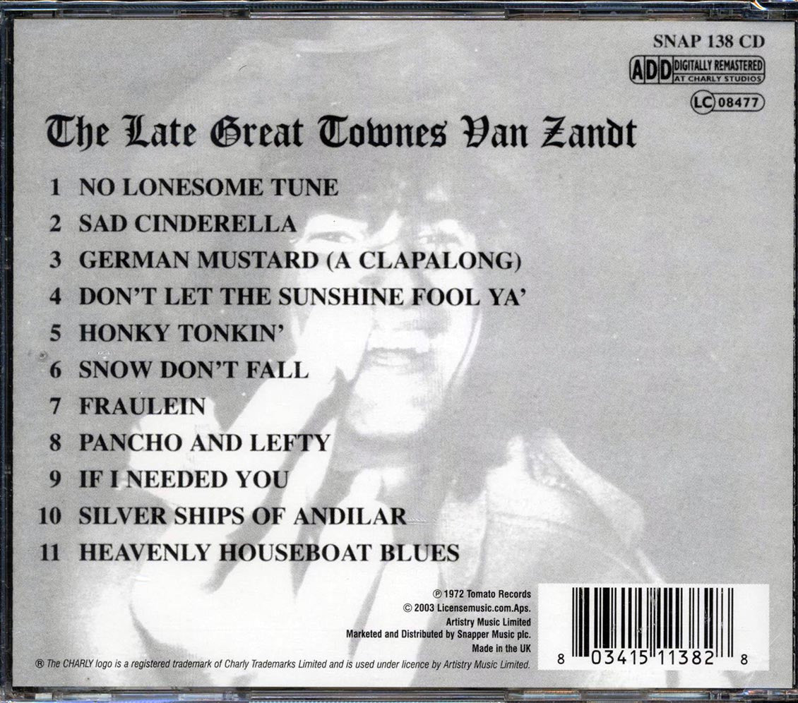 Townes Van Zandt - The Late Great Townes Van Zandt Music CD