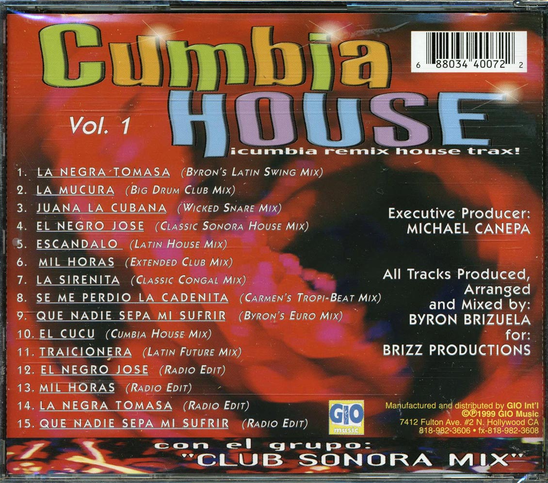 Club Sonora Mix - Cumbia House: Cumbia Remix House Trax Music CD