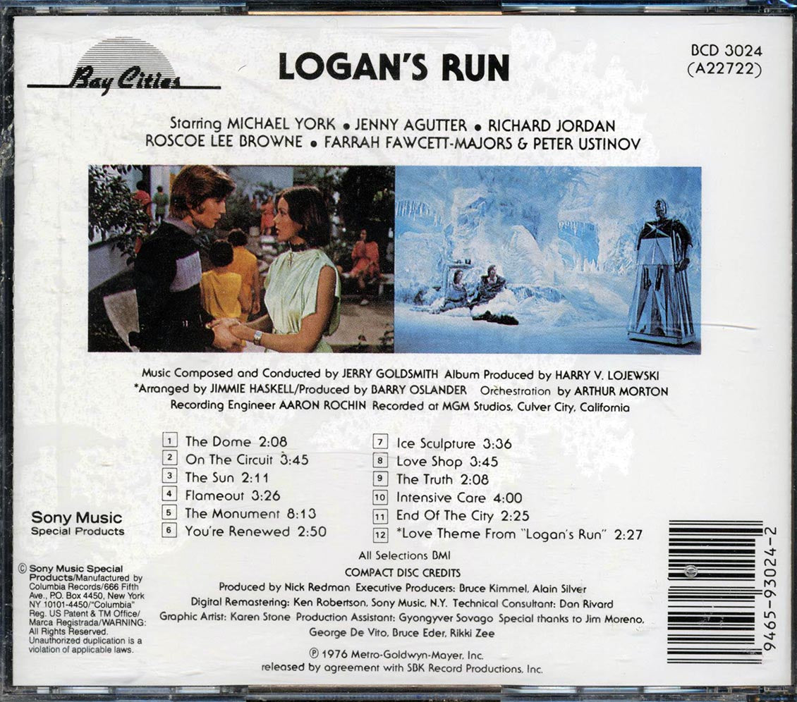 Various - Logan's Run Original Soundtrack Recording Music CD