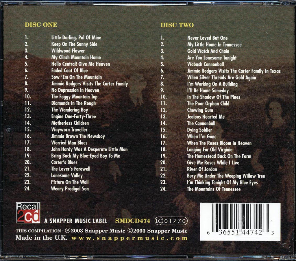 The Carter Family - Sunshine In The Shadows (48 tracks) (2xCD) Music CD