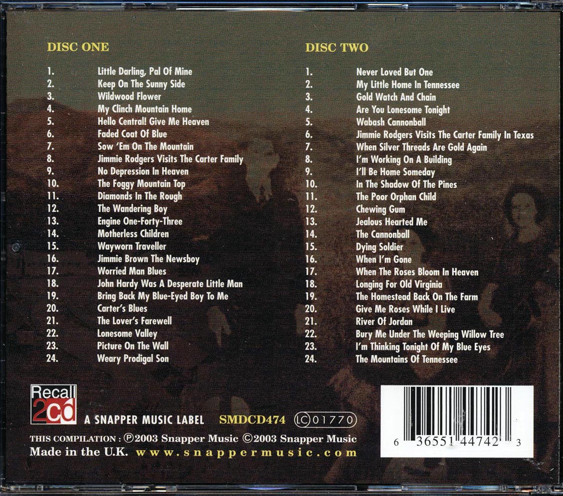 The Carter Family - Sunshine In The Shadows (48 tracks) (2xCD) Music CD