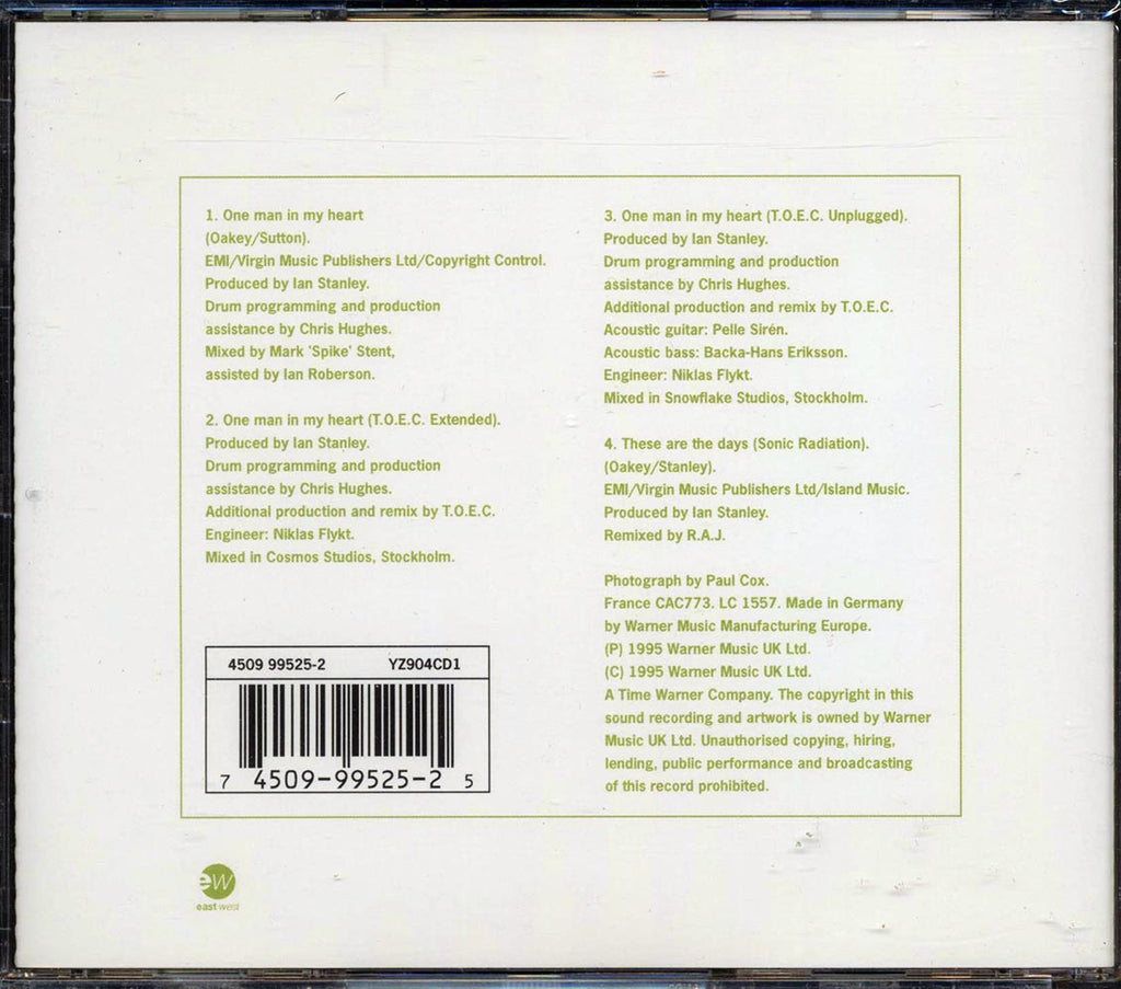 The Human League - One Man In My Heart Music CD