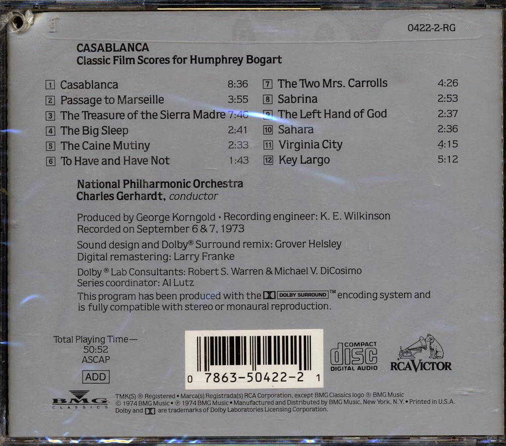 Charles Gerhardt, National Philharmonic Orchestra - Casablanca: Classic Film Scores For Humphrey Bogart (marked/ltd stock) Music CD