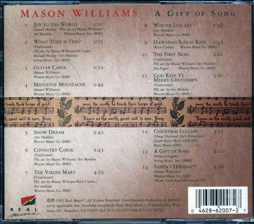 Mason Williams - A Gift Of Song Music CD