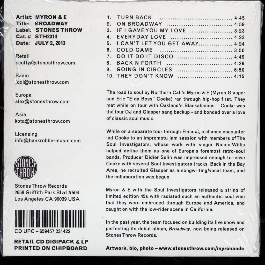 Myron & E, The Soul Investigators - Broadway Music CD