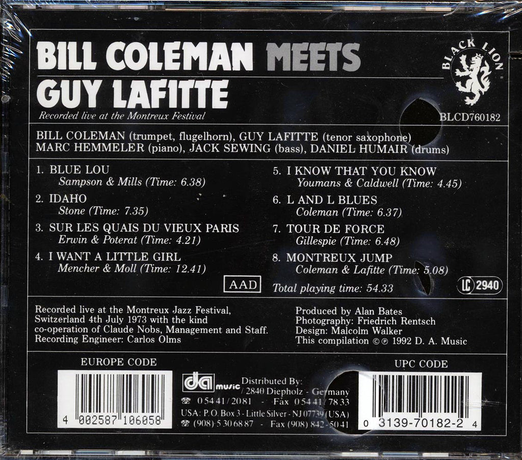Bill Coleman, Guy Lafitte - Bille Coleman Meets Guy Lafitte (marked/ltd stock) Music CD