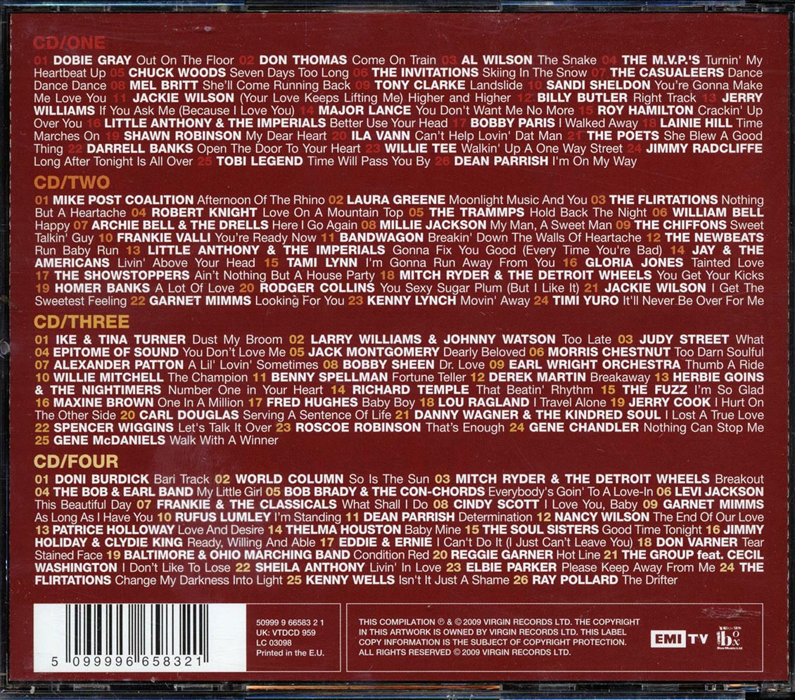 Dobie Gray, Don Thomas, Al Wilson, Etc. - 101 Northern Soul Anthems (101 tracks) (4xCD) Music CD