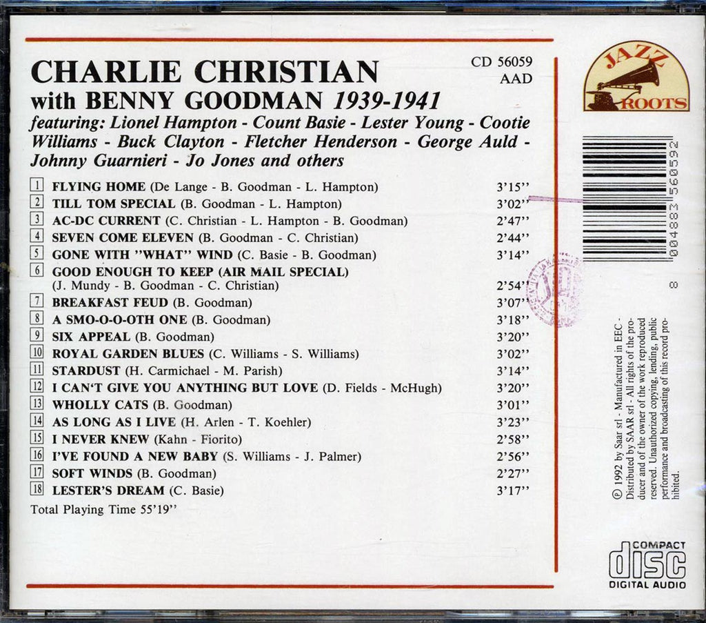 Charlie Christian, Benny Goodman, Lester Young, Count Basie, Etc. - 1939-1941 Music CD