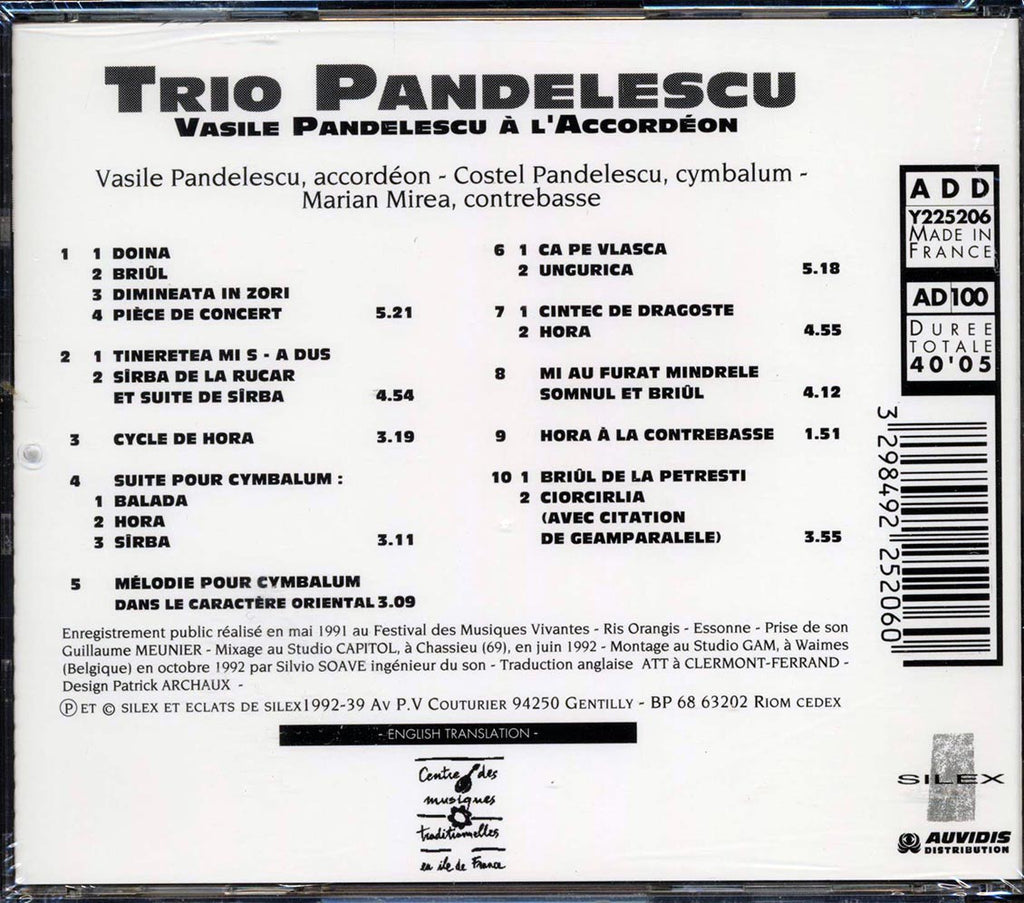 Trio Pandelescu - Vasile Pandelescu A L'Accordeon Music CD